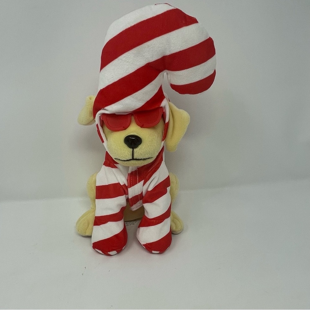 Raising Cane's Candy Cane Puppy Plush Limited Edition Holiday Mascot -Small Tear